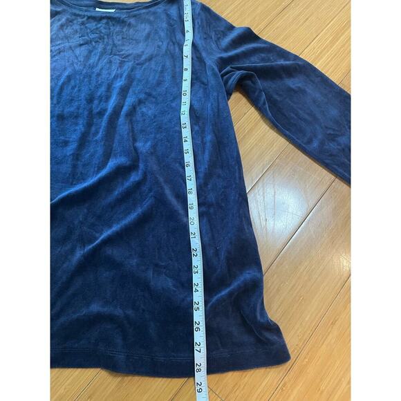 Pure Jill Blue Tunic Shirt Women XL Velvet Fairy Lagenlook Cottage Grandma Core - Picture 5 of 11